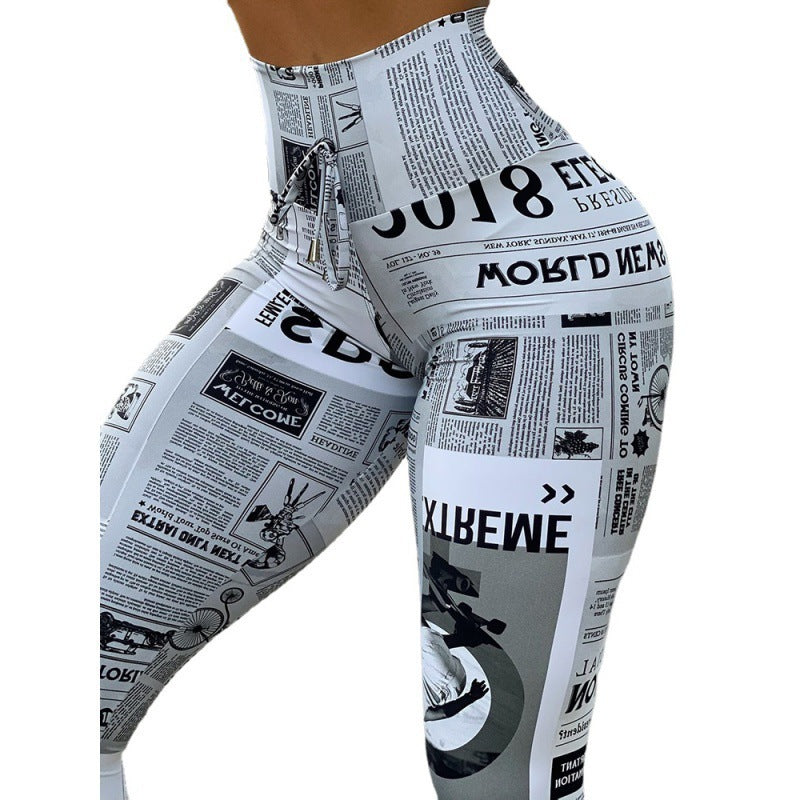 Digital Printing High Waist Stretch Yoga Pants - XIEL