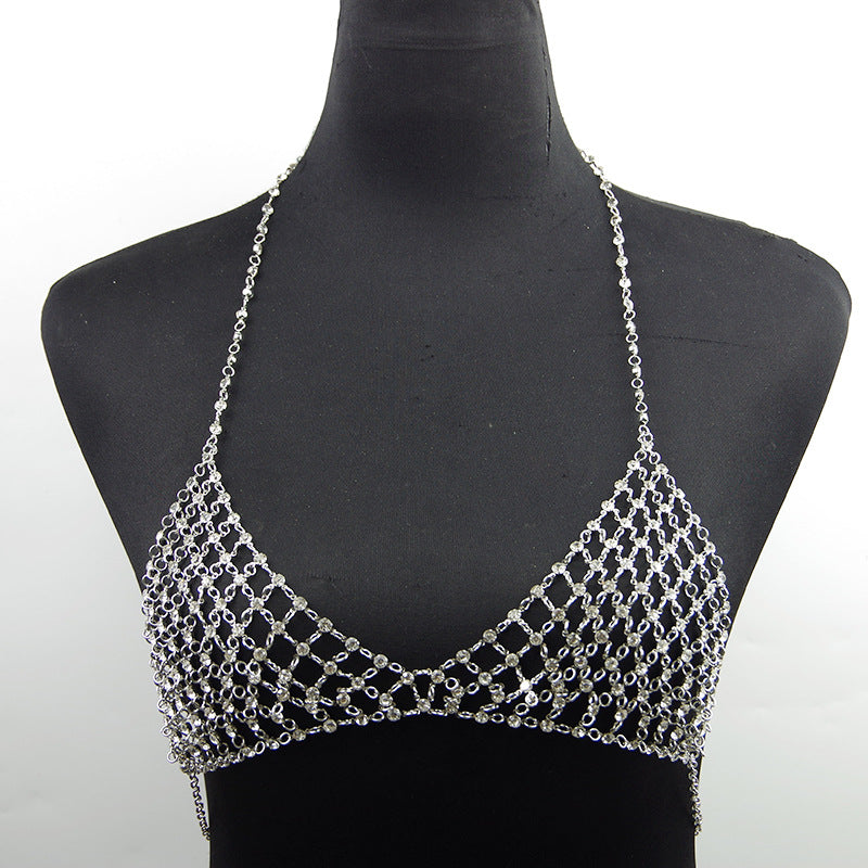 Leisure Nightclub Body Chains Artificial Diamond Chest Necklace - XIEL