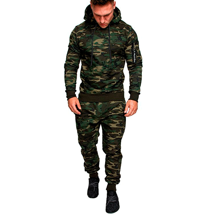 Men's Camouflage Pullover Set for Outdoor Sports - XIEL