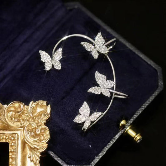 Fashion Earring Butterfly Ear Clip And Ear Hook Jewelry - XIEL