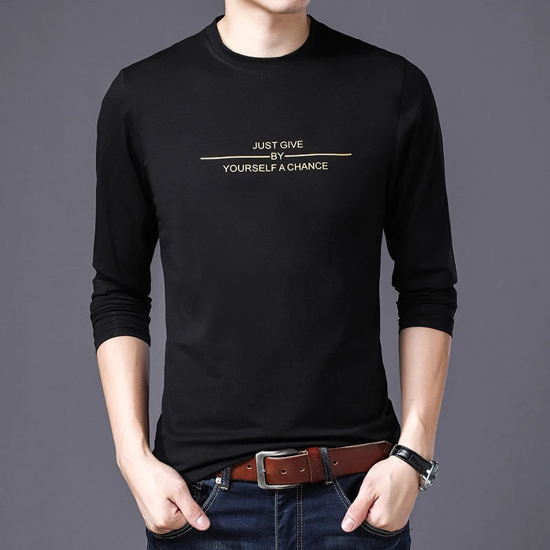 Korean Print Trends Streetwear Long Sleeve T-Shirt - XIEL