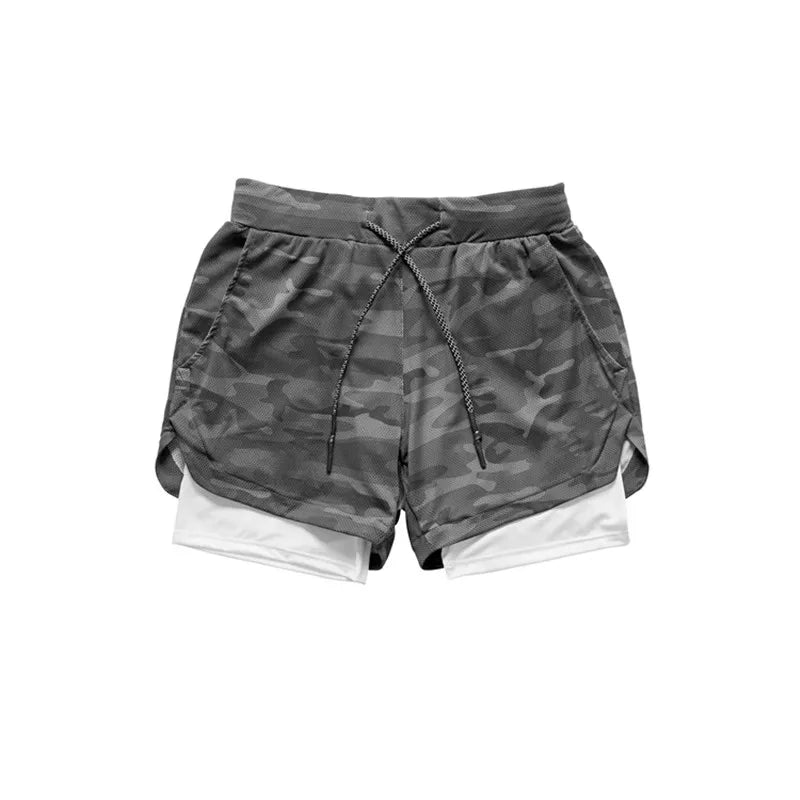 Men's 2-in-1 Camo Running Shorts - XIEL