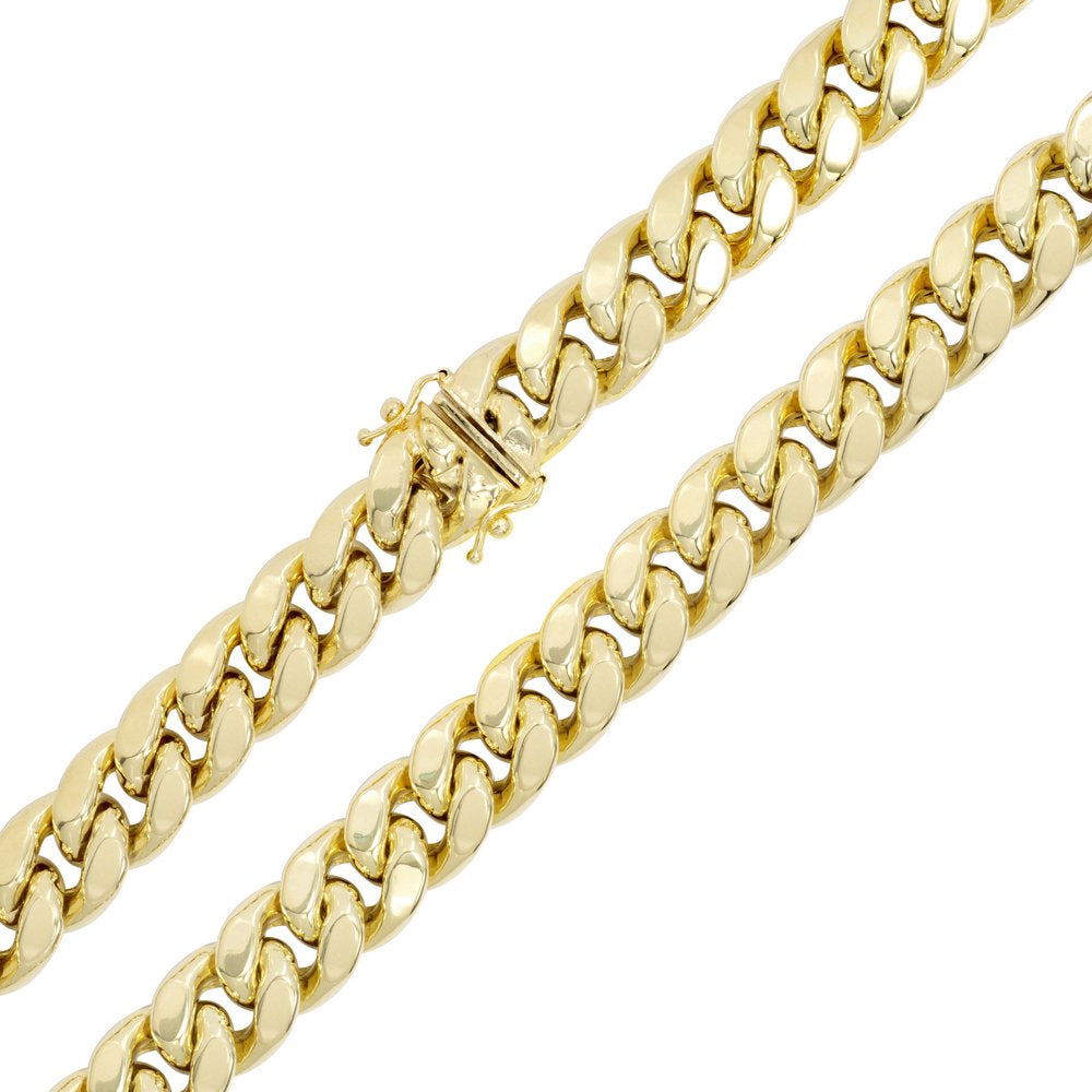 10K Yellow Gold 13Mm Thick Miami Cuban Link Chain Necklace