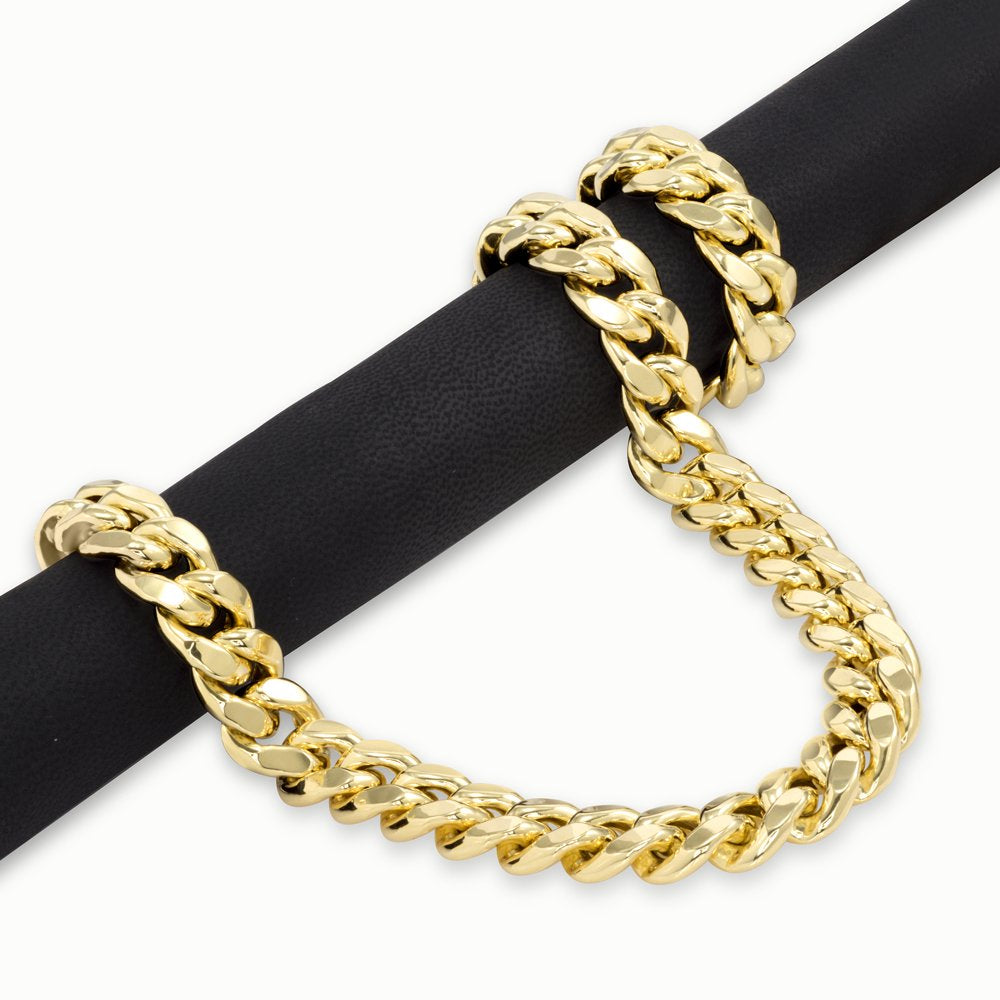 10K Yellow Gold 13Mm Thick Miami Cuban Link Chain Necklace