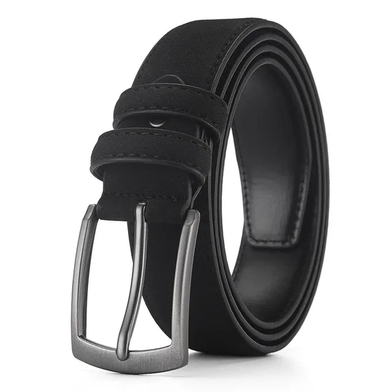 Genuine Leather Luxury Designer Waist Belt with Pin Buckle, Perfect for Jeans