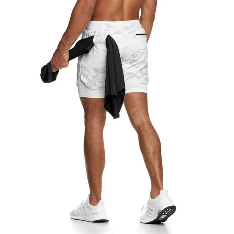 Men's Quick Dry Running Shorts, Double Layer Design