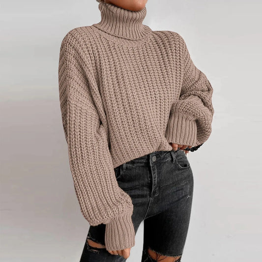 Stylish Women's Oversized Turtleneck Sweater - XIEL