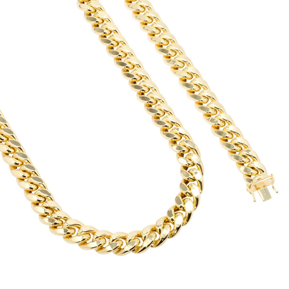 10K Yellow Gold 13Mm Thick Miami Cuban Link Chain Necklace